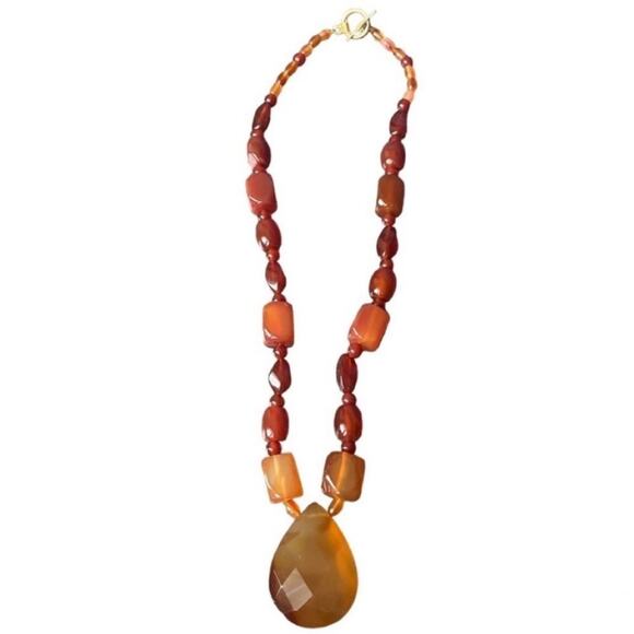 Red and Orange Chunky Bead Necklace - Picture 1 of 3